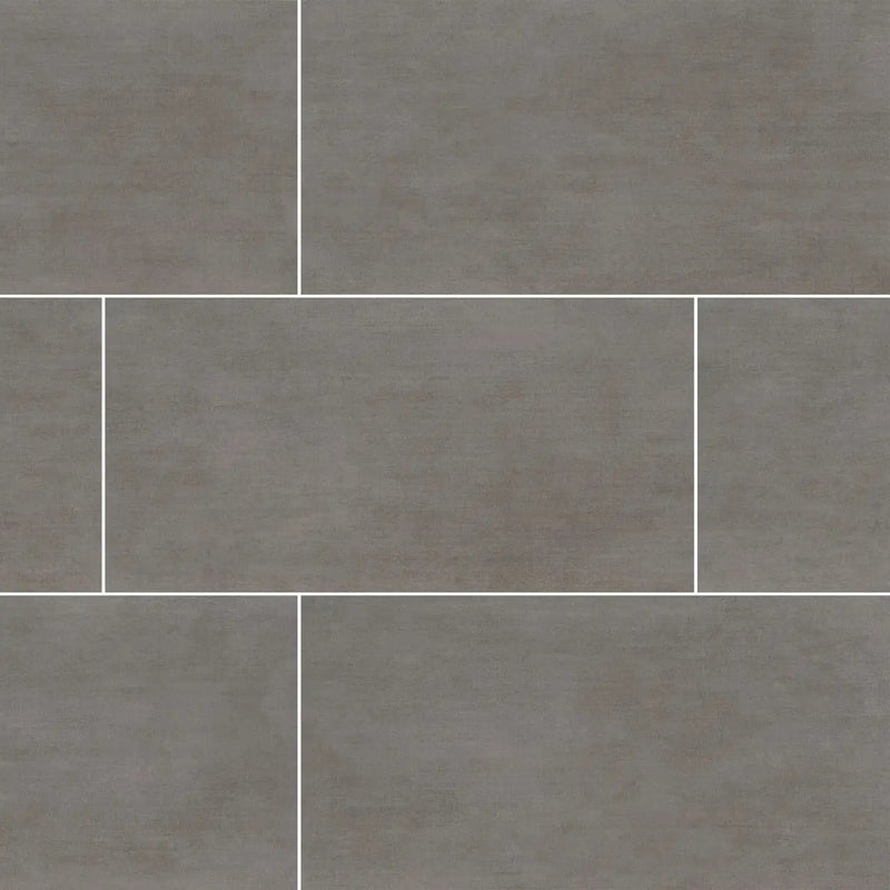 Gridscale Graphite Matte Ceramic Tiles 12x24 close up