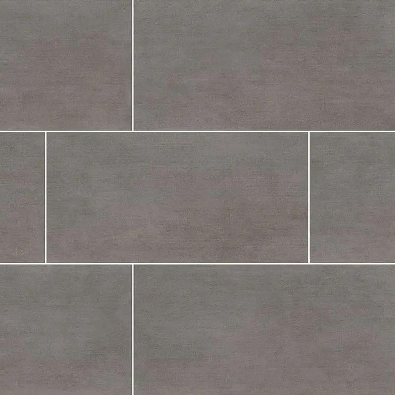 Gridscale Graphite Matte Ceramic Tiles 12x24 close up