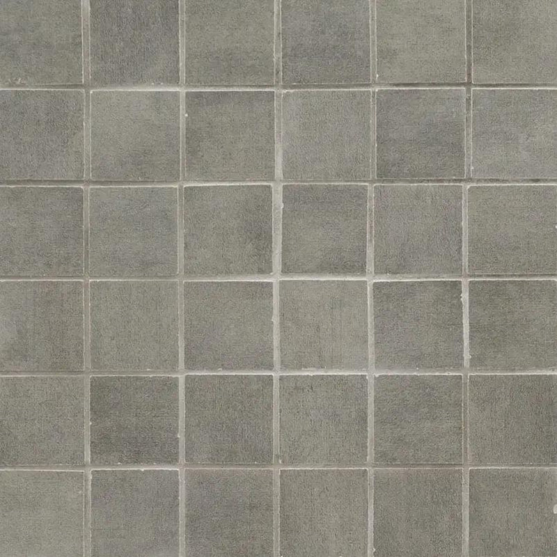 Gridscale Graphite Matte Ceramic Mosaics 2x2 close up