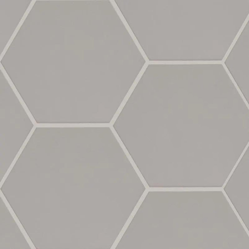 Hexley Dove Hexagon Tile Matte Porcelain 9x10.5 close up