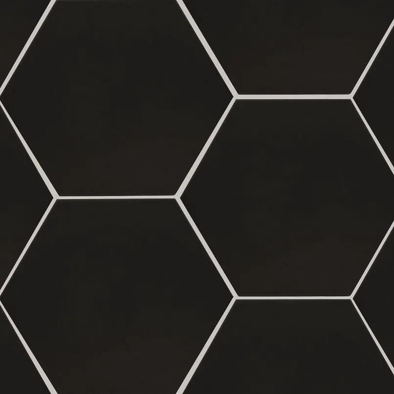 Hexley Graphite Hexagon Tile Matte Porcelain 9x10.5 close up