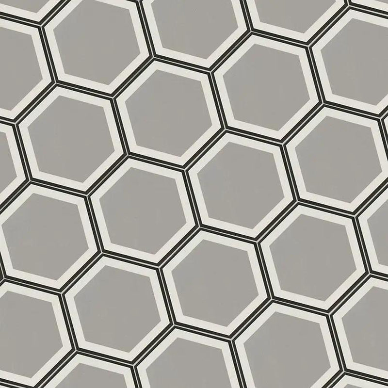 Hexley Hive Hexagon Tile Matte Porcelain 9x10.5 angled view