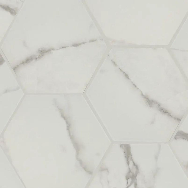 Hexley Marbello Hexagon Tile Matte Porcelain 9x10.5 close up