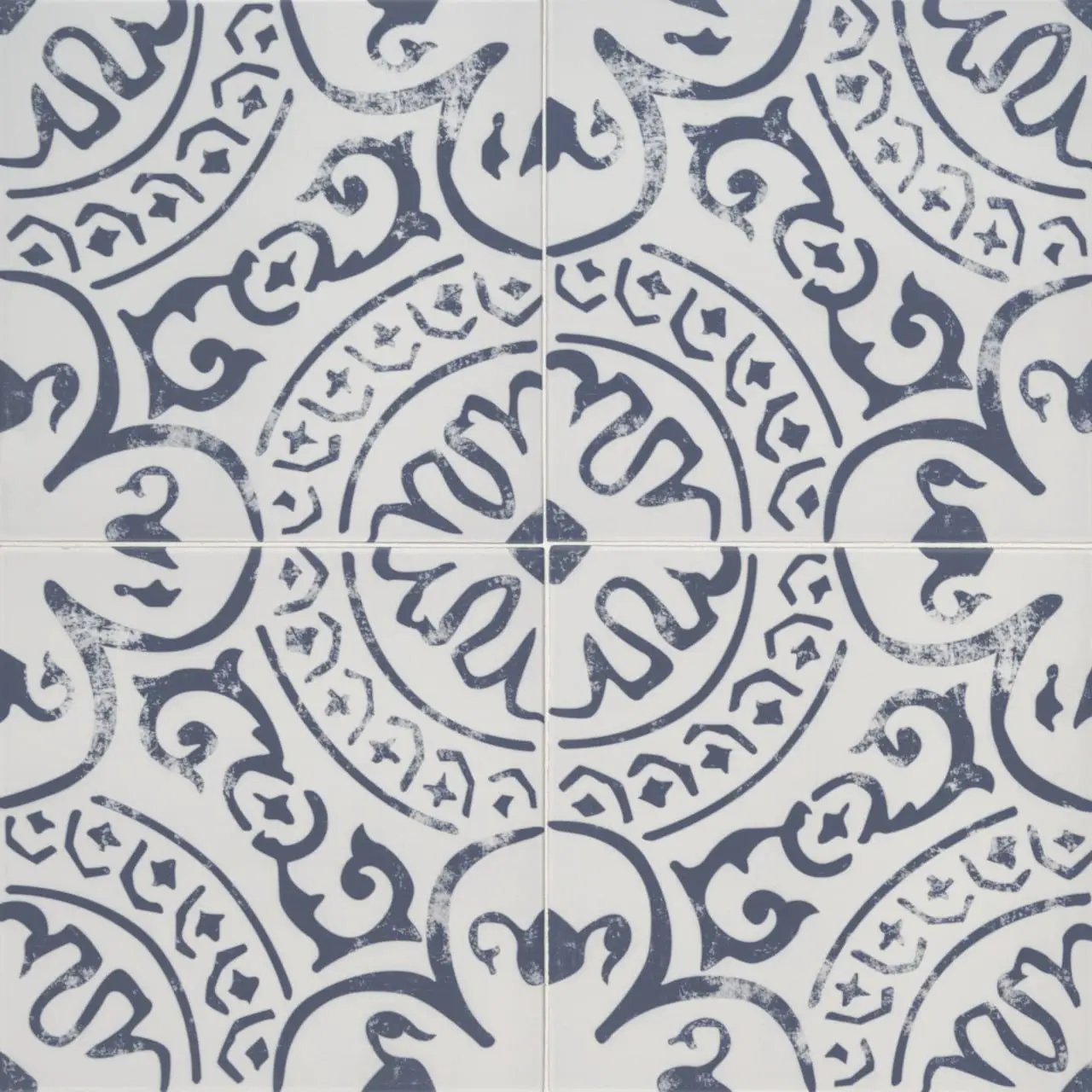 Kenzzi Indigo Matte Porcelain Tiles 8x8 close up