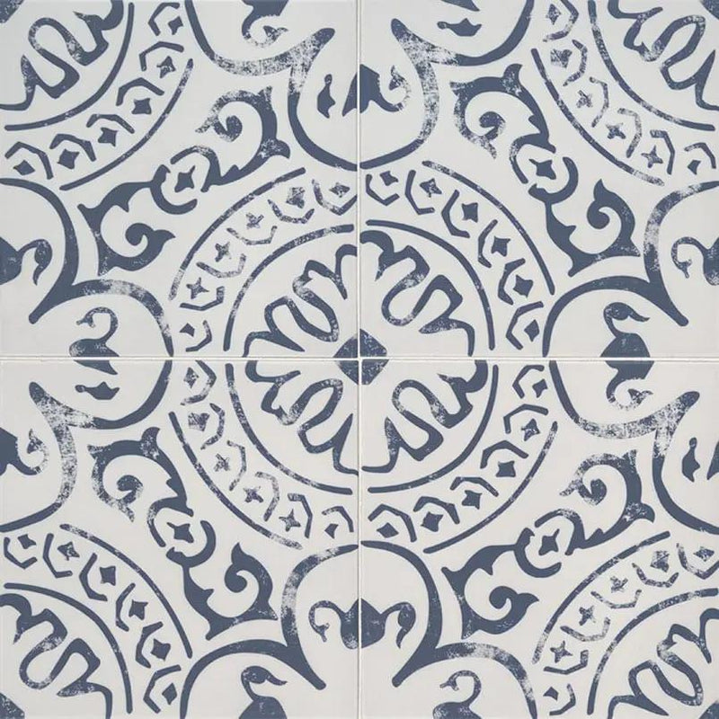 Kenzzi Indigo Matte Porcelain Tiles 8x8 close up