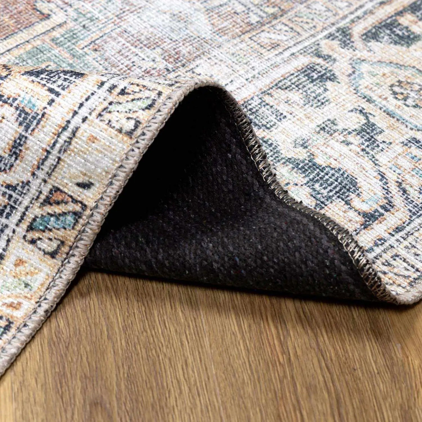 Green Nisa Tumble Dry Washable Rug by Boutique Rugs