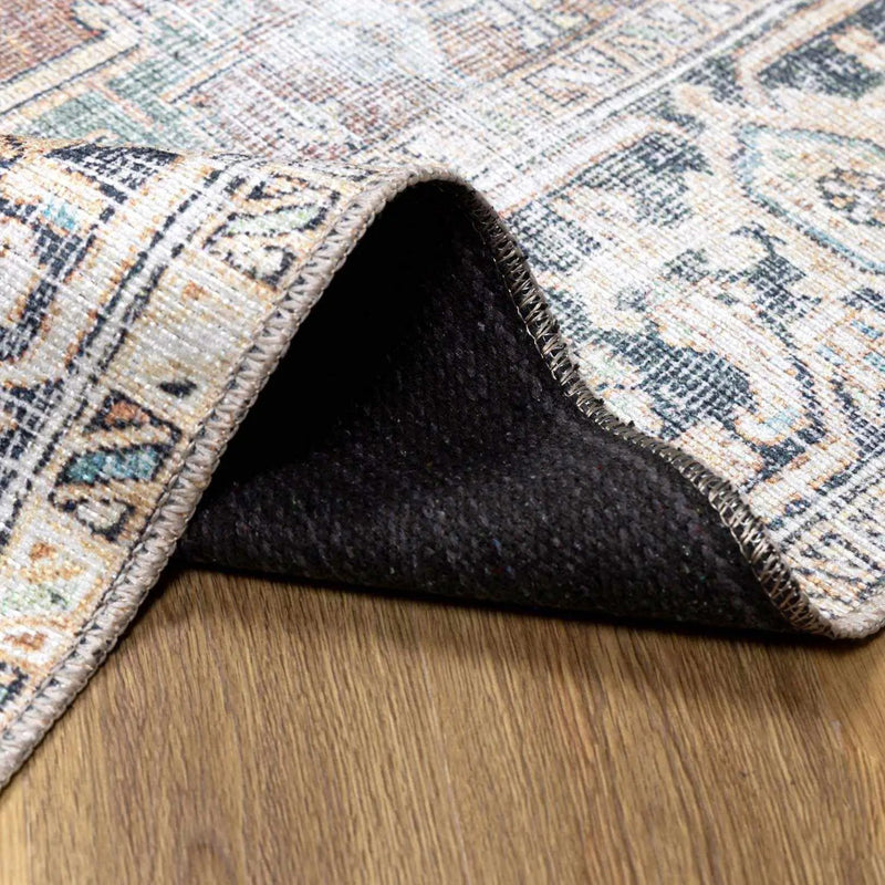 Green Nisa Tumble Dry Washable Rug by Boutique Rugs
