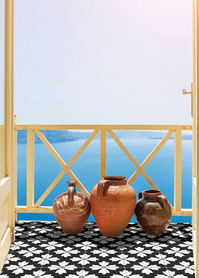 Kenzzi Kasbah Matte Porcelain Tiles 8x8 in a finished room