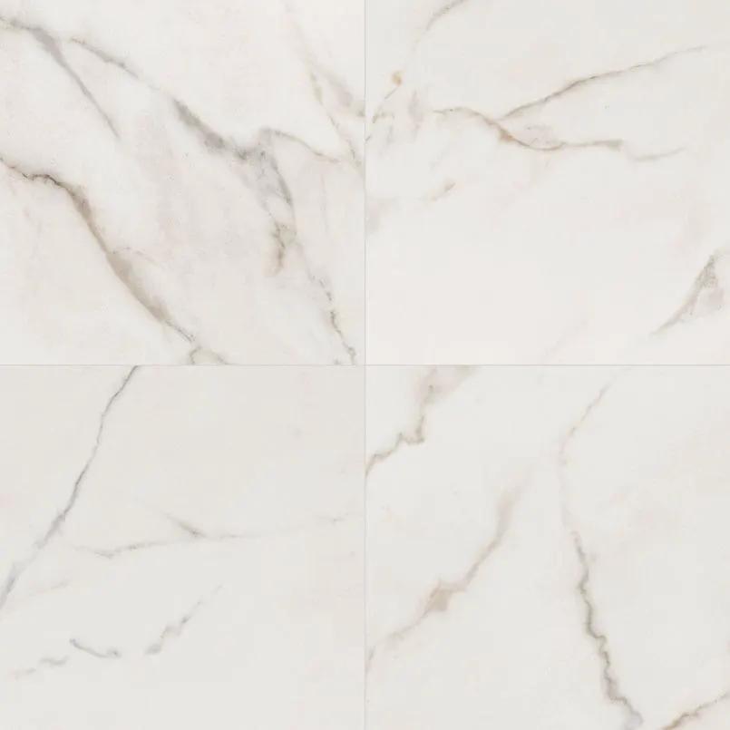 Kaya Calacatta Lucca Polished Marble Look Porcelain Tiles 24x24 close up