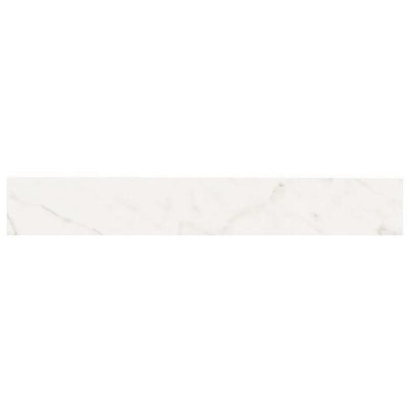 Kaya Calacatta Lucca Matte Bullnose Marble Look Porcelain Moldings 3x24 close up