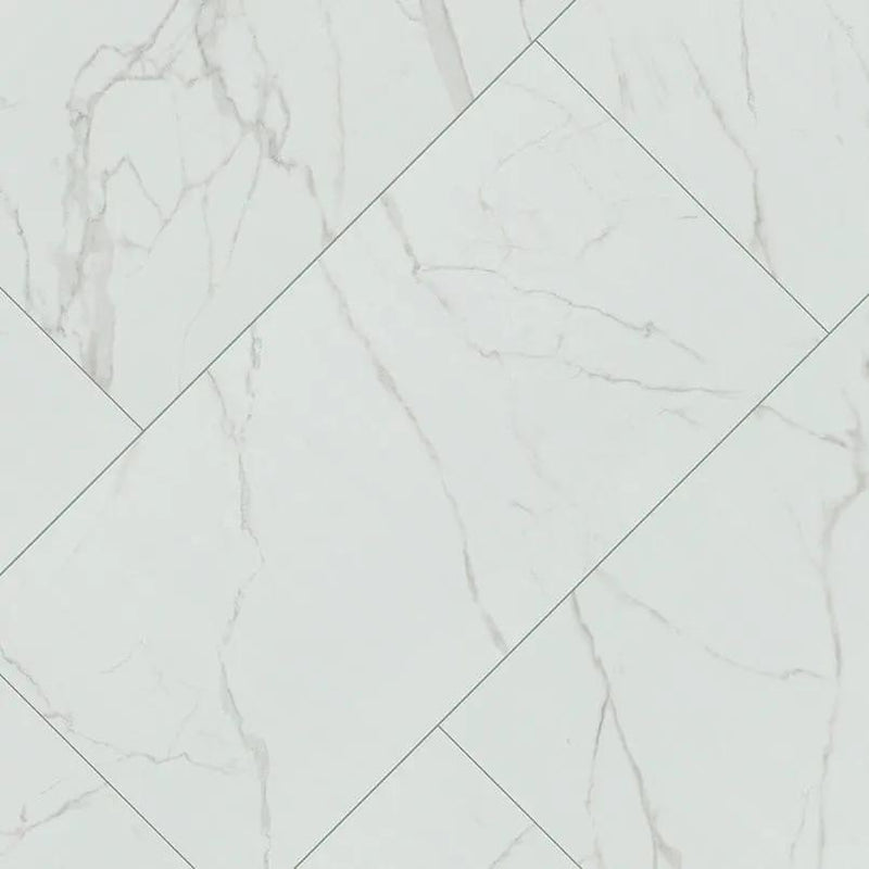 Kaya Calacatta Venato Matte Marble Look Porcelain Mosaics 3x3 angled view