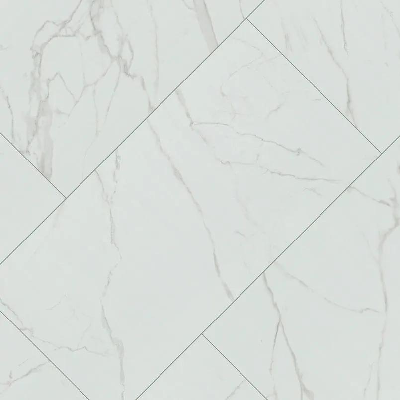 Kaya Calacatta Venato Matte Marble Look Porcelain Tiles 24x48 angled view