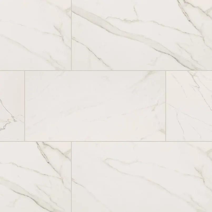 Kaya Calacatta Venato Polished Marble Look Porcelain Tiles 24x48 close up