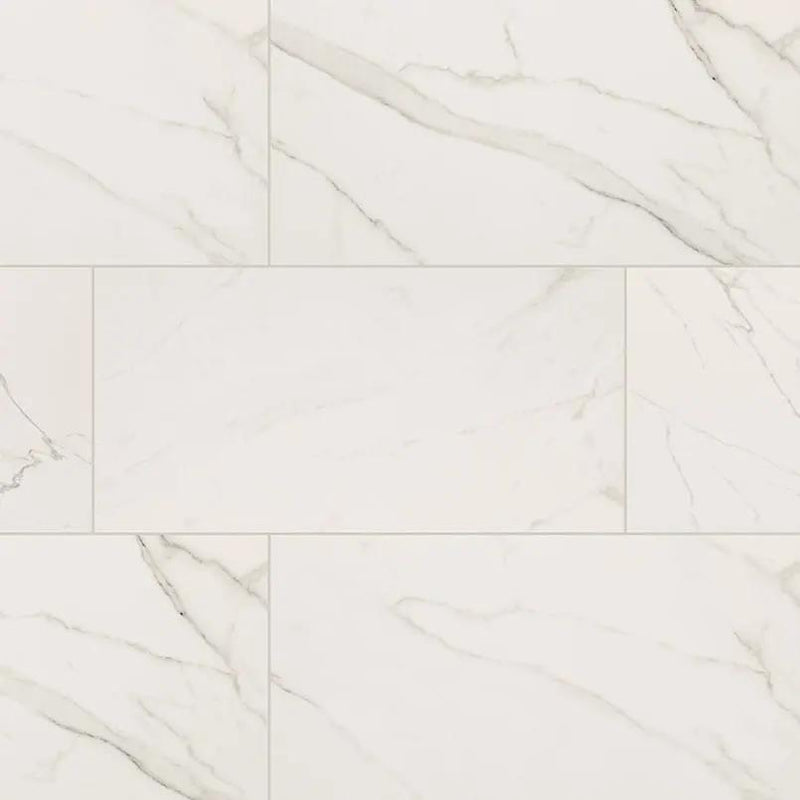 Kaya Calacatta Venato Polished Marble Look Porcelain Tiles 24x48 close up