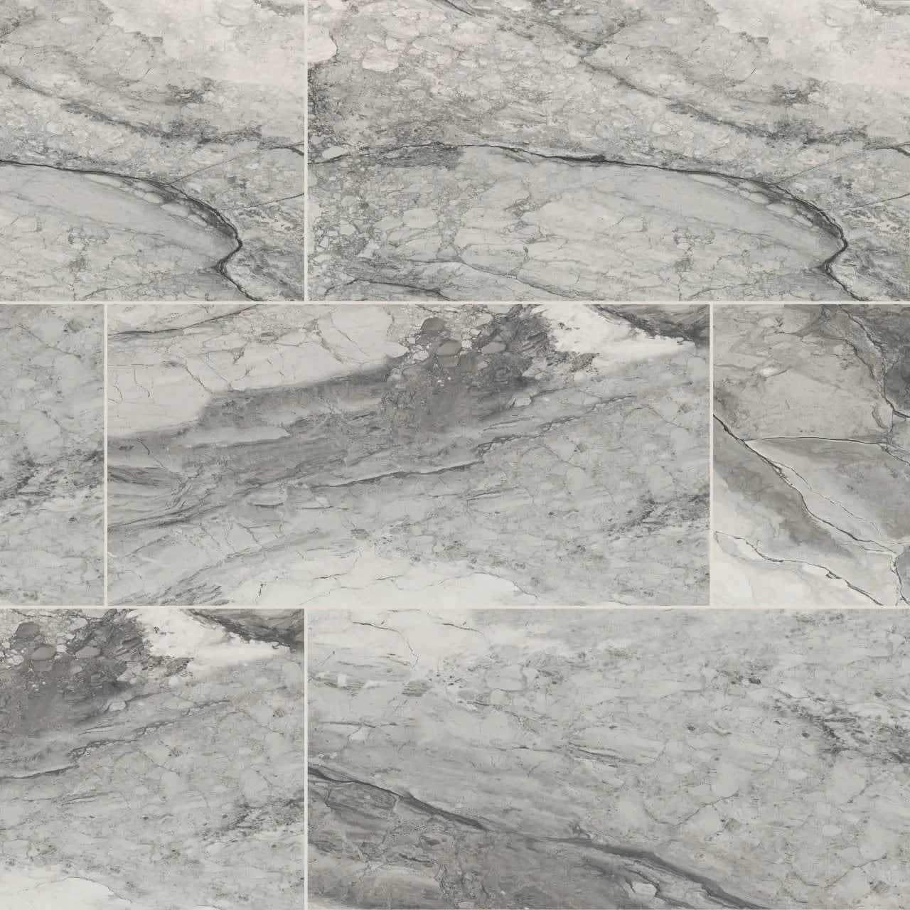 Kaya Onda Gray Matte Marble Look Porcelain Tiles 12x24 close up