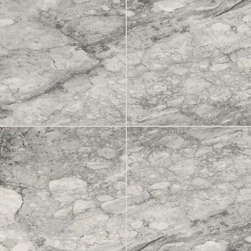 Kaya Onda Gray Matte Marble Look Porcelain Tiles 24x24 close up