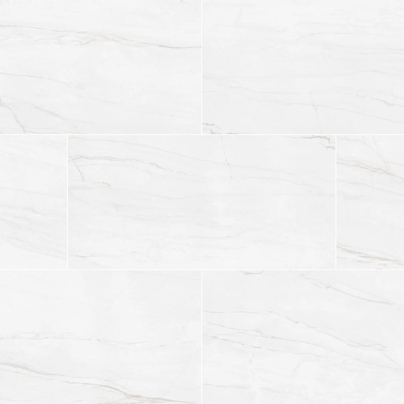 Kaya Zermatta Blanca Matte Porcelain Tiles 12x24 close up