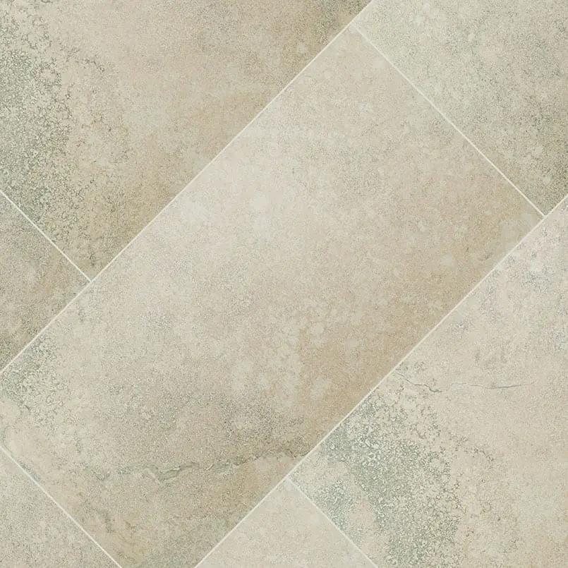 Legend Grey Matte Bullnose Travertine Look Porcelain Tiles 3x12 angled view