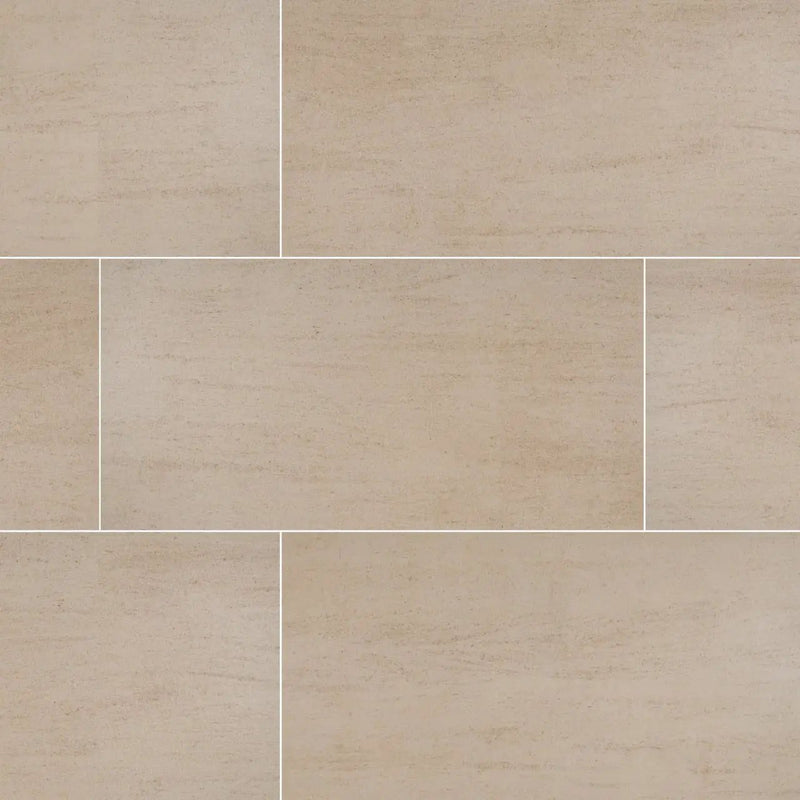 Livingstyle Beige Matte Limestone Look Porcelain Tiles 18x36 close up