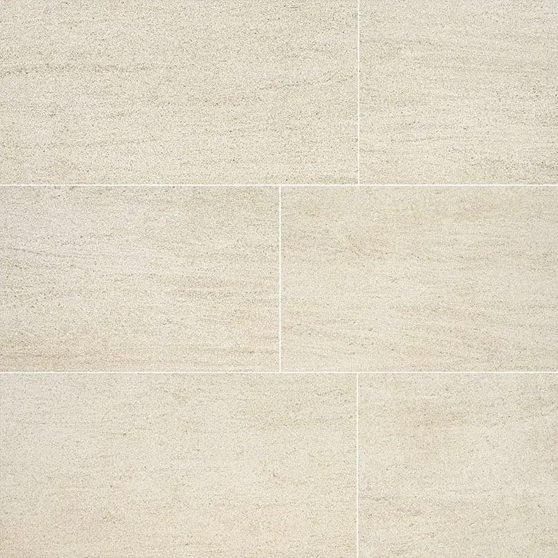 Livingstyle Beige Matte Limestone Look Porcelain Tiles 18x36 close up