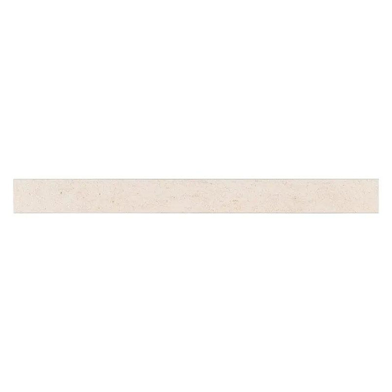 Livingstyle Beige Matte Bullnose Limestone Look Porcelain Moldings 2x24 close up