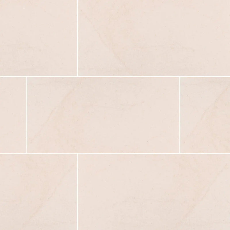Livingstyle Cream Matte Limestone Look Porcelain Tiles 18x36 close up
