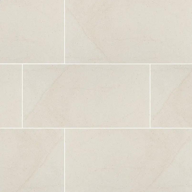 Livingstyle Cream Matte Limestone Look Porcelain Tiles 18x36 close up