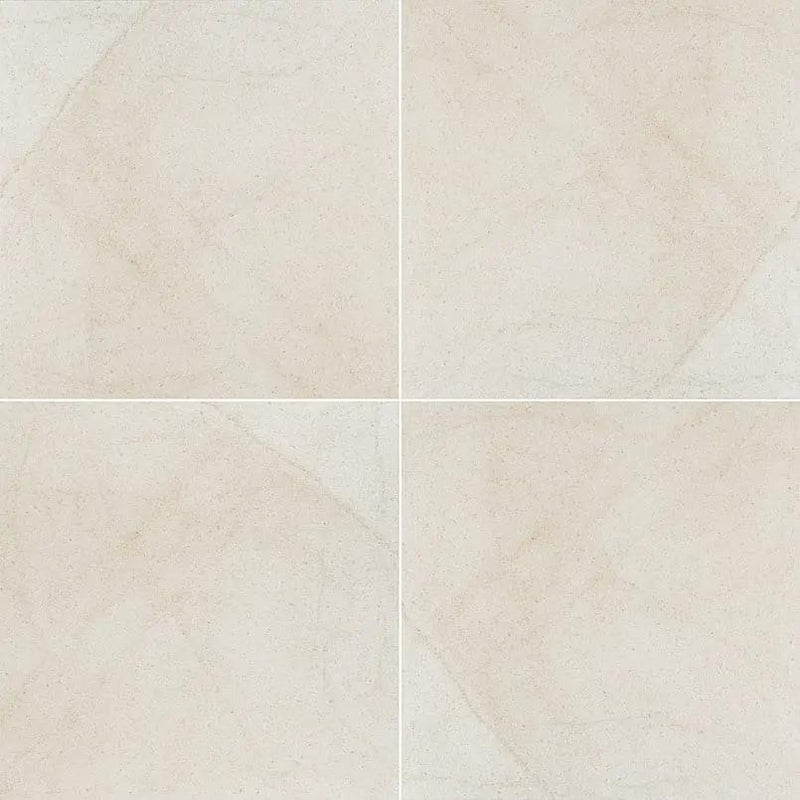Livingstyle Cream Matte Limestone Look Porcelain Tiles 24x24 close up