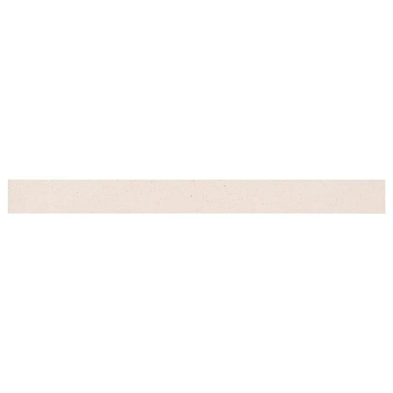 Livingstyle Cream Matte Bullnose Limestone Look Porcelain Moldings 2x24 close up