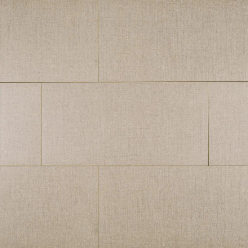 Loft Glacier Matte Fabric Look Porcelain Tiles 12x24 close up