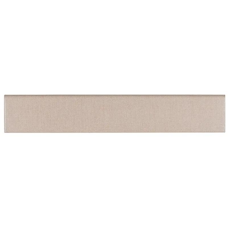 Loft Glacier Matte Bullnose Fabric Look Porcelain Moldings 3x18 close up