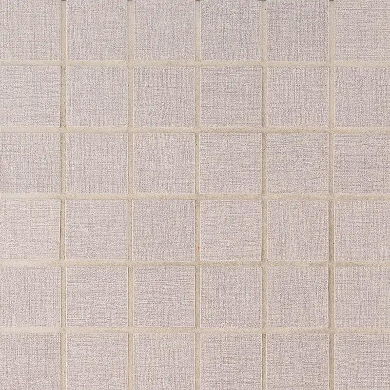 Loft Gris Matte Fabric Look Porcelain Mosaics 2x2 close up