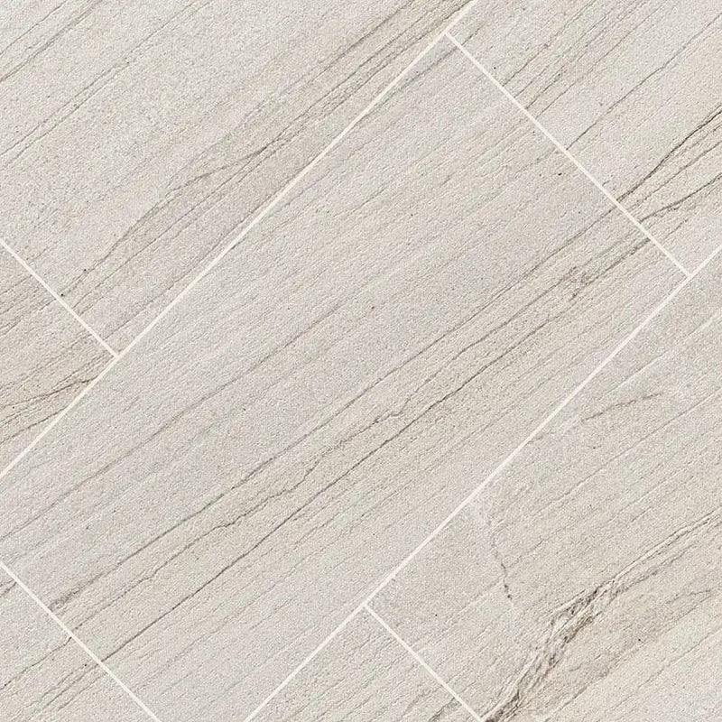 Malahari White Lappato Porcelain Tiles 24x48 angled view