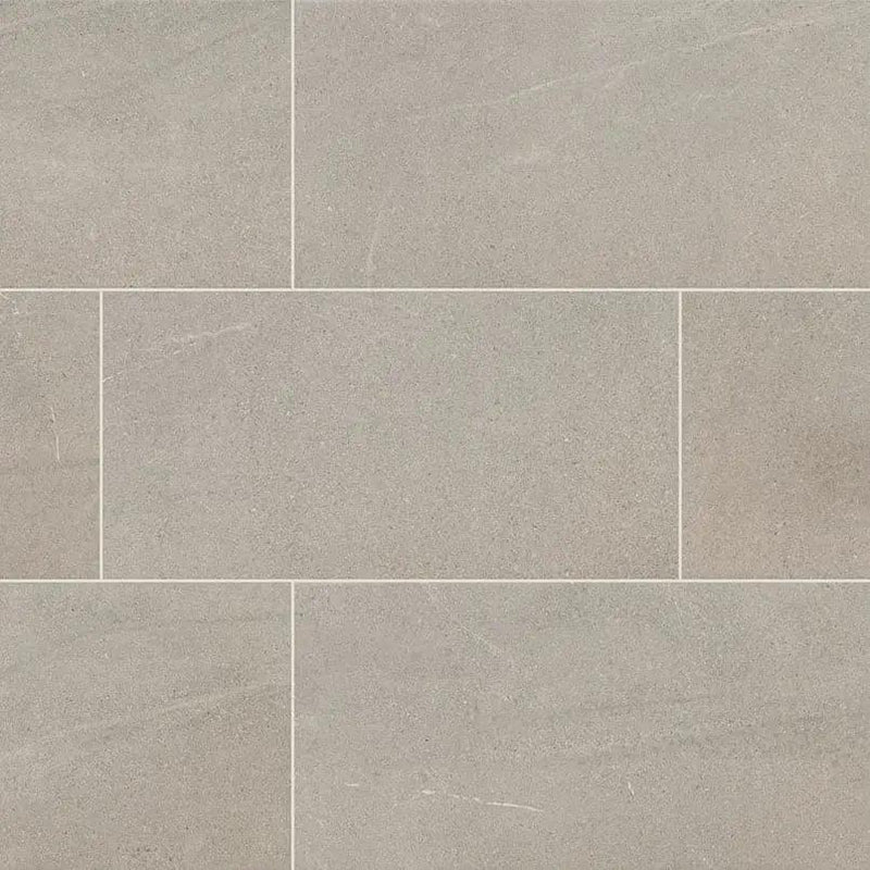 Traktion Maven Gris Matte Limestone Look Porcelain Tiles 12x24 close up