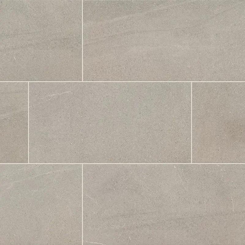 Traktion Maven Gris Matte Limestone Look Porcelain Tiles 24x48 close up