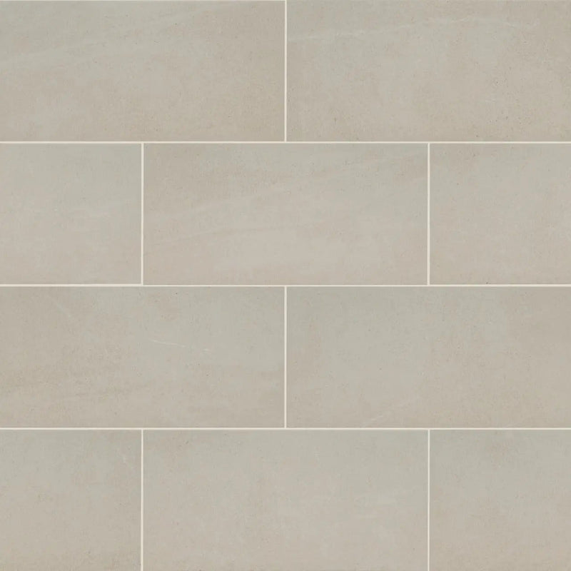Traktion Maven Ivory Matte Limestone Look Porcelain Tiles 12x24 close up