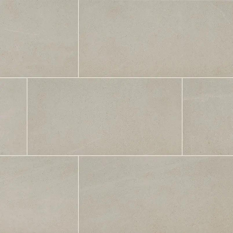 Traktion Maven Ivory Matte Limestone Look Porcelain Tiles 12x24 close up