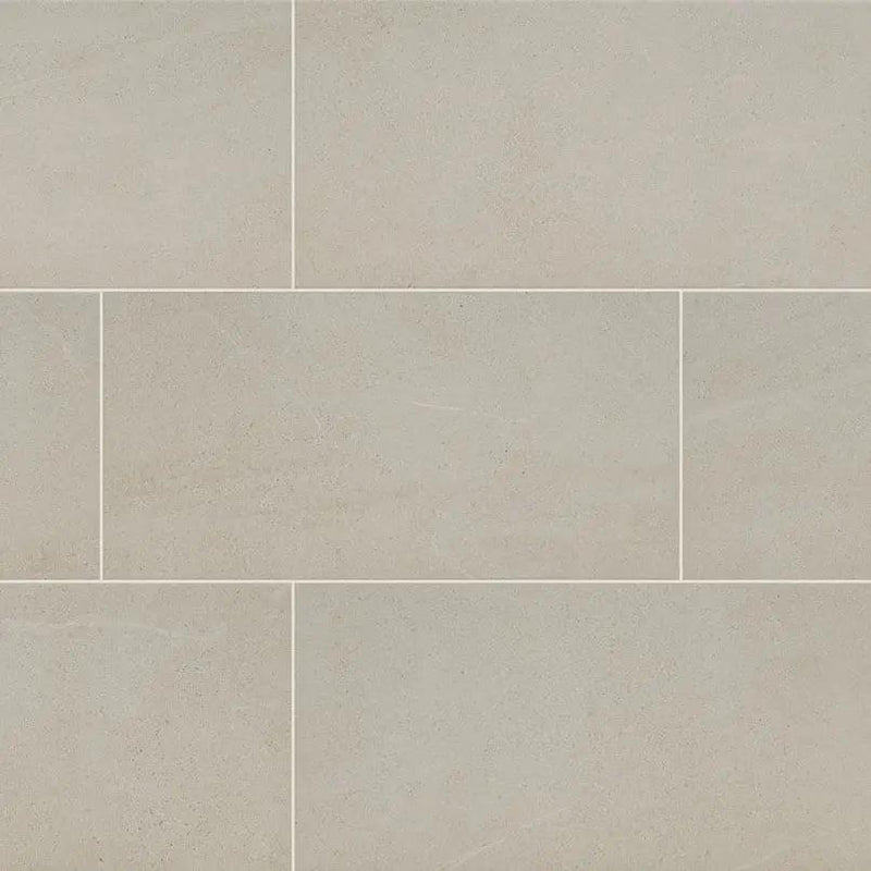 Traktion Maven Ivory Matte Limestone Look Porcelain Tiles 24x48 close up