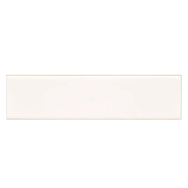 White 2x8 Glossy Bullnose Porcelain Moldings