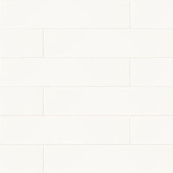 White 2x8 Glossy Porcelain Mosaics