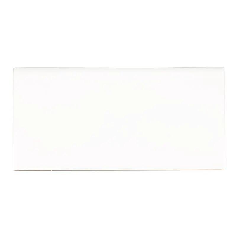 White 2x8 Glossy Bullnose Porcelain Moldings 4x16