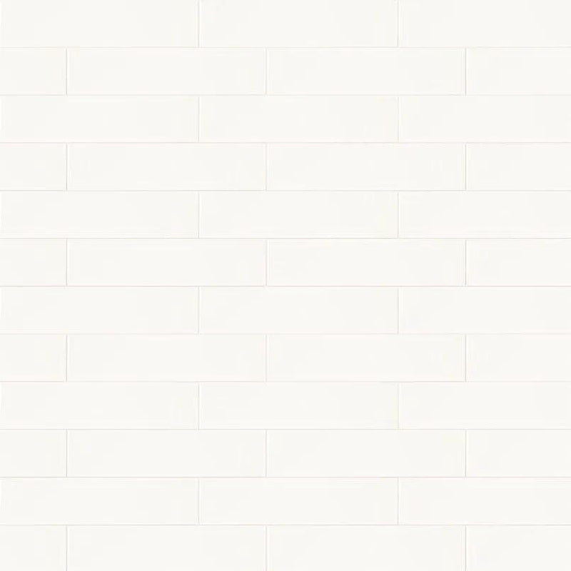 White 2x8 Glossy Bullnose Porcelain Moldings 4x16, photo 3 of 5