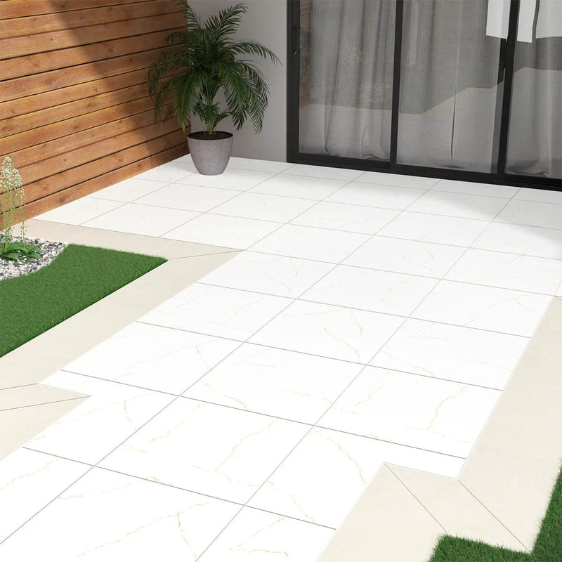 Miraggio Gold Polished Porcelain Tiles 12x24 in a finished room