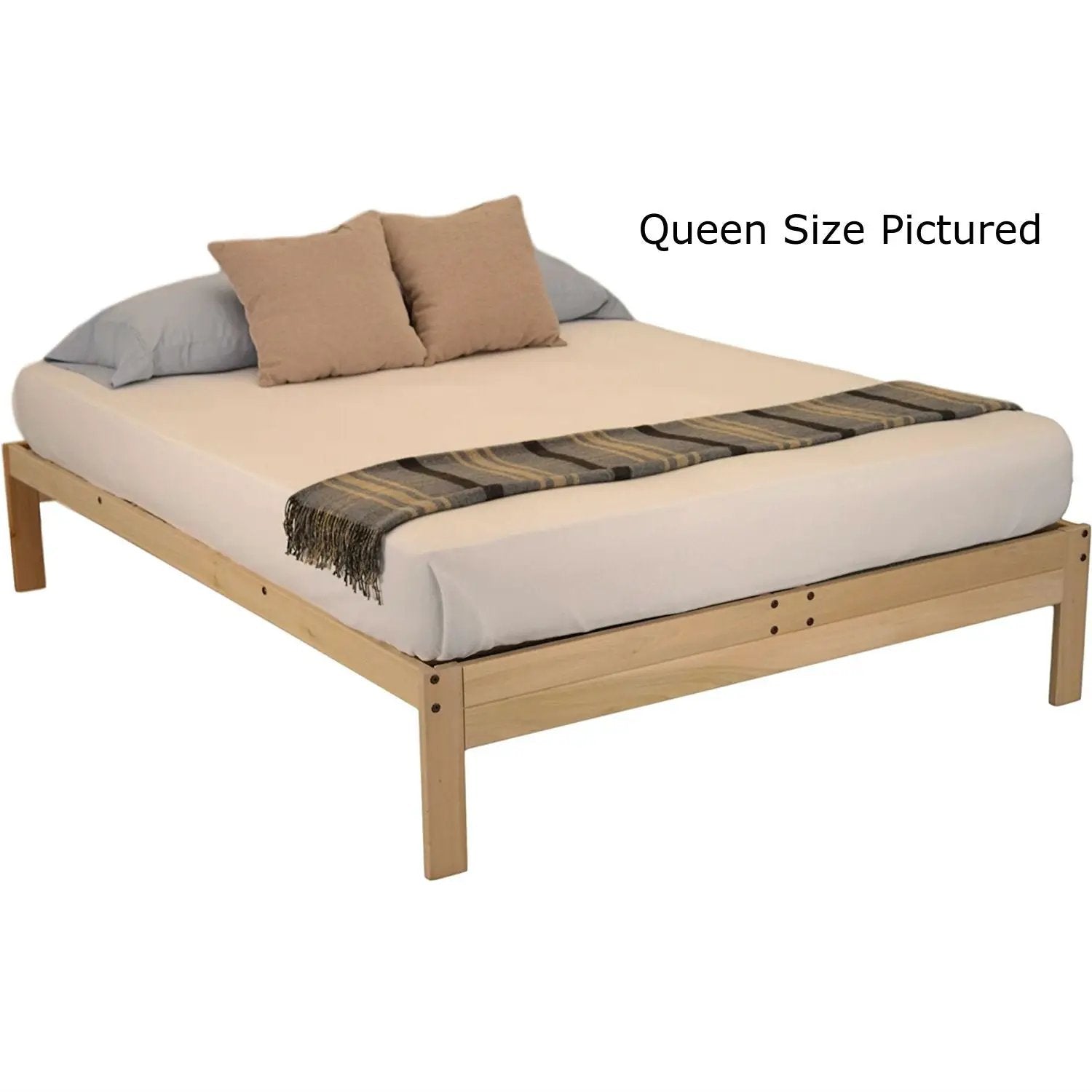 Twin XL Solid Wood Wood Platform bed Frame - Made in USA by HomePacific