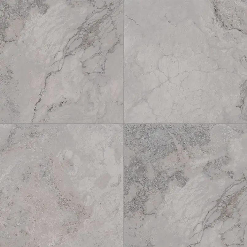 Napa Gray Matte Travertine Look Ceramic Tiles 12x12 close up