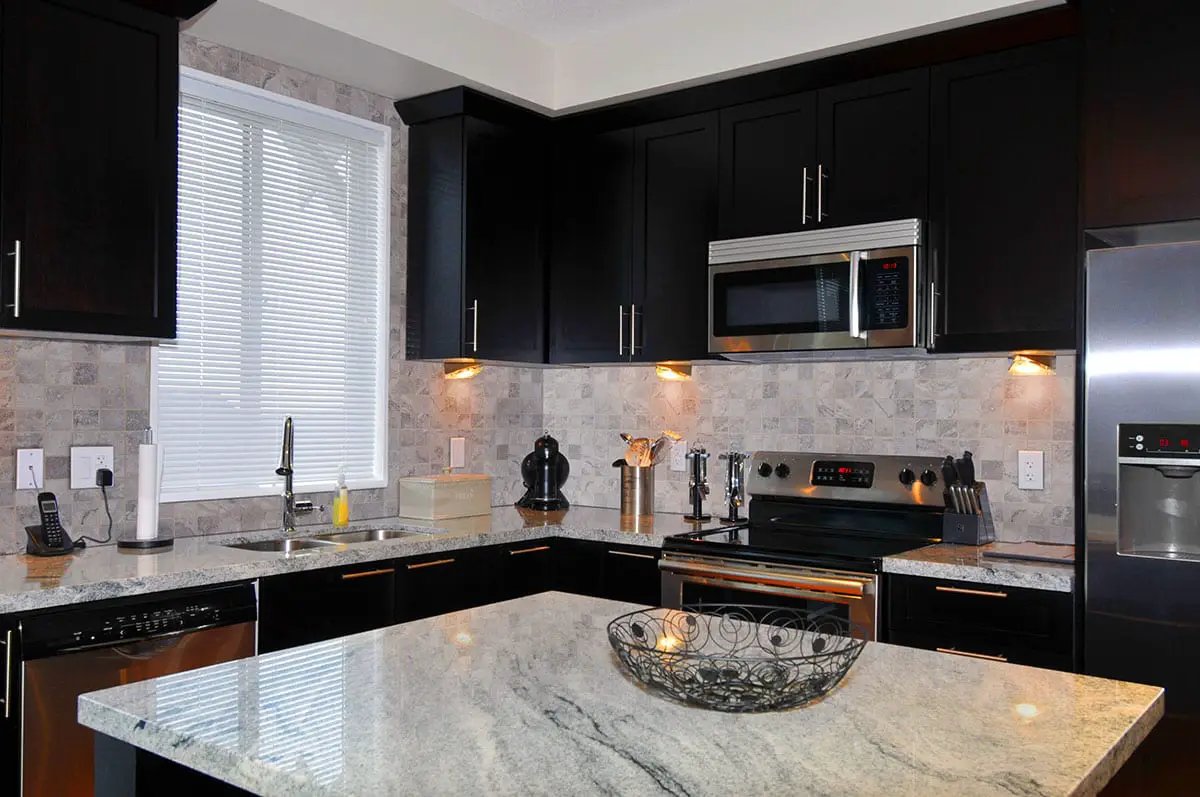 Napa Gray Matte Travertine Look Ceramic Tiles 12x24 in a finished room