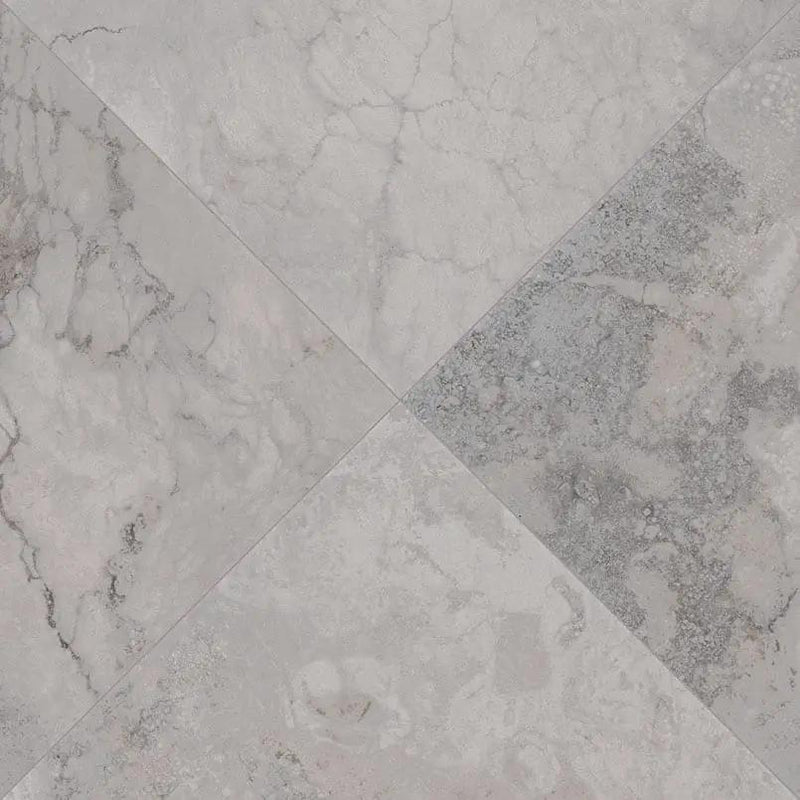 Napa Gray Matte Bullnose Travertine Look Ceramic Moldings 3x24 angled view