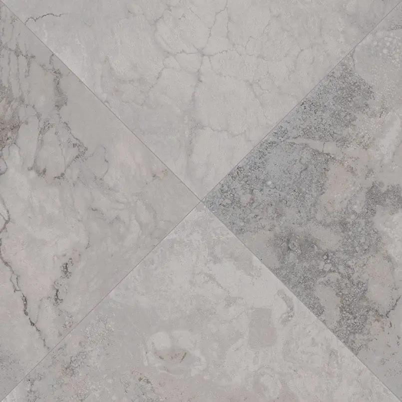 Napa Gray Matte Travertine Look Ceramic Mosaics 2x2 angled view