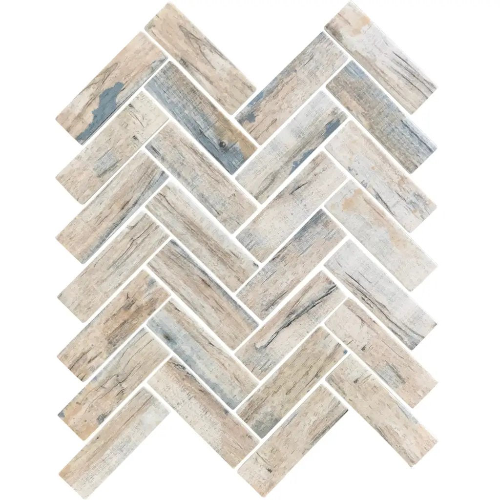 Beige 11x13 Matte Herringbone Recycled Glass Mosaic Tile (10 pack, 9.625 sq ft/case) by Apollo Tile