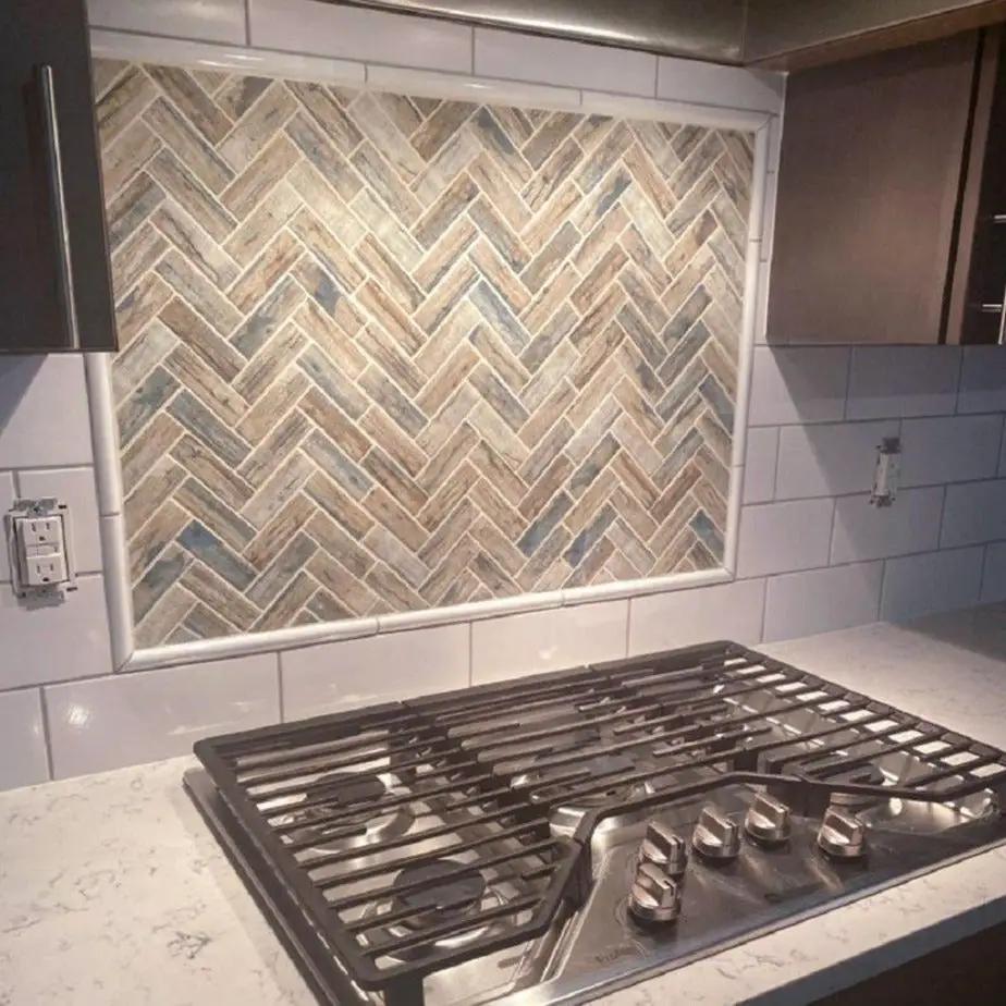 Beige 11x13 Matte Herringbone Recycled Glass Mosaic Tile (10 pack, 9.625 sq ft/case) by Apollo Tile